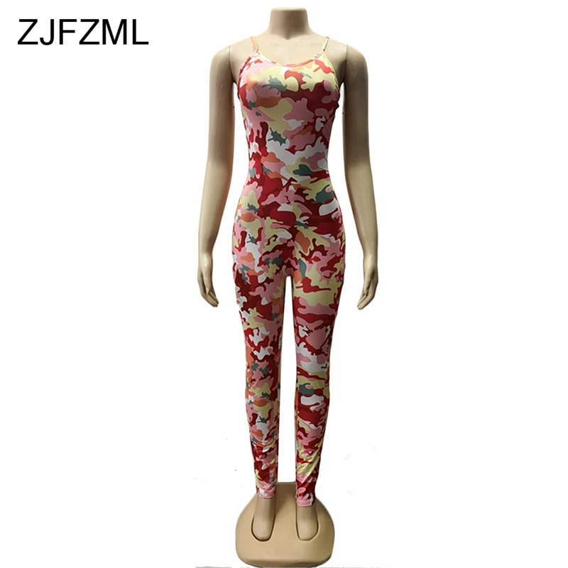 التمويه المطبوعة مثير ثوب فضفاض للمرأة بذلة عارية الذراعين السباغيتي حزام قطعة واحدة وزرة عارضة أكمام Bodycon ارتداءها التمويه المطبوعة مثير ثوب فضفاض للمرأة بذلة عارية الذراعين السباغيتي حزام قطعة واحدة وزرة عارضة أكمام Bodycon ارتداءها