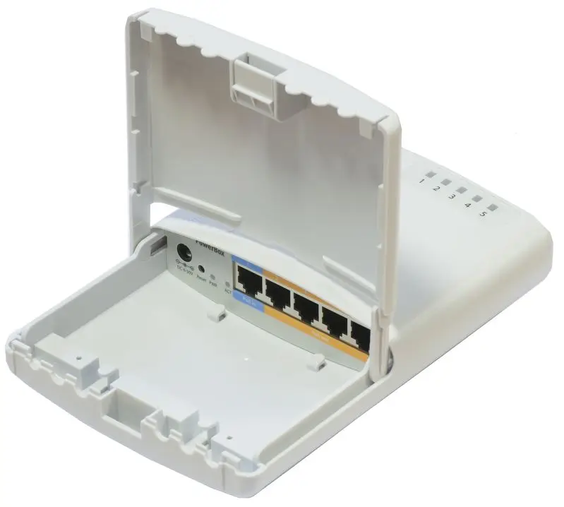 Mikrotik RB750P-PBr2 PowerBox 650 МГц процессор 64 МБ ОЗУ Открытый 5 Ethernet порт с PoE открытый маршрутизатор RouterOS L4