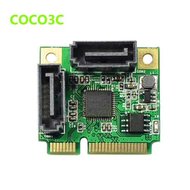 Mini PCIe to Dual SATA 3.0 adapter + RAID0, RAID1, SPAN Half-size Full-size mini PCI-e card to 2 port SATA III 6Gbps converter (7)
