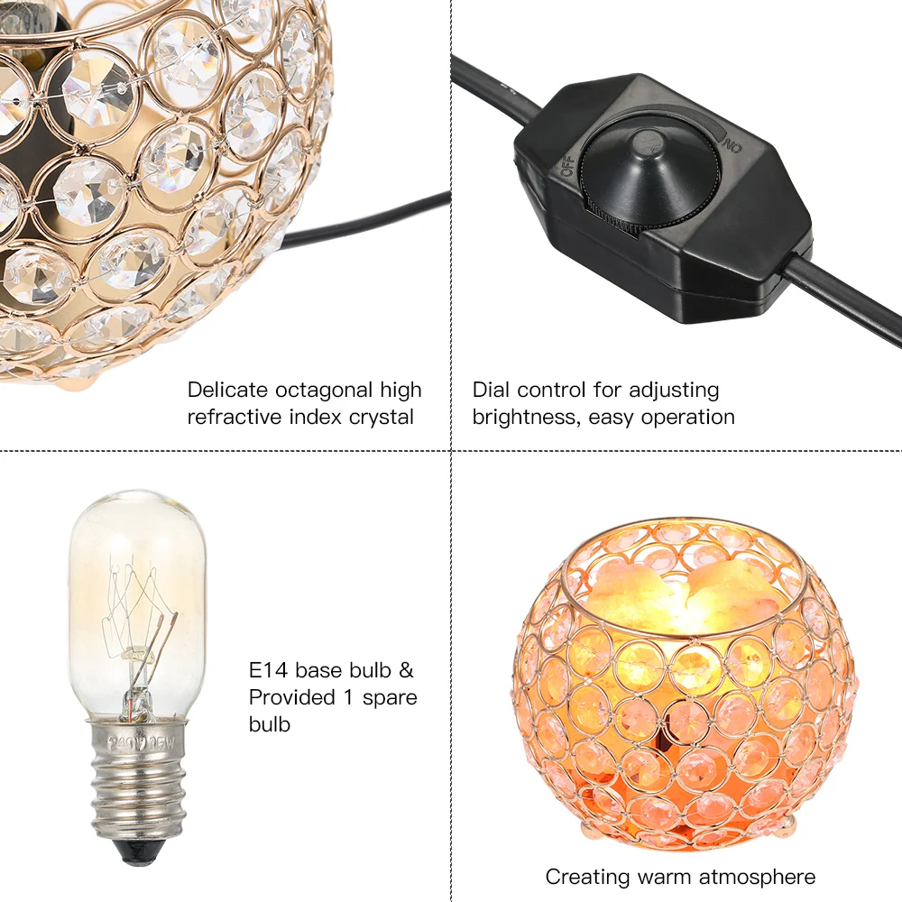Tomshine AC220 в 15 Вт Гималайская соляная настольная лампа E14 с регулируемой яркостью