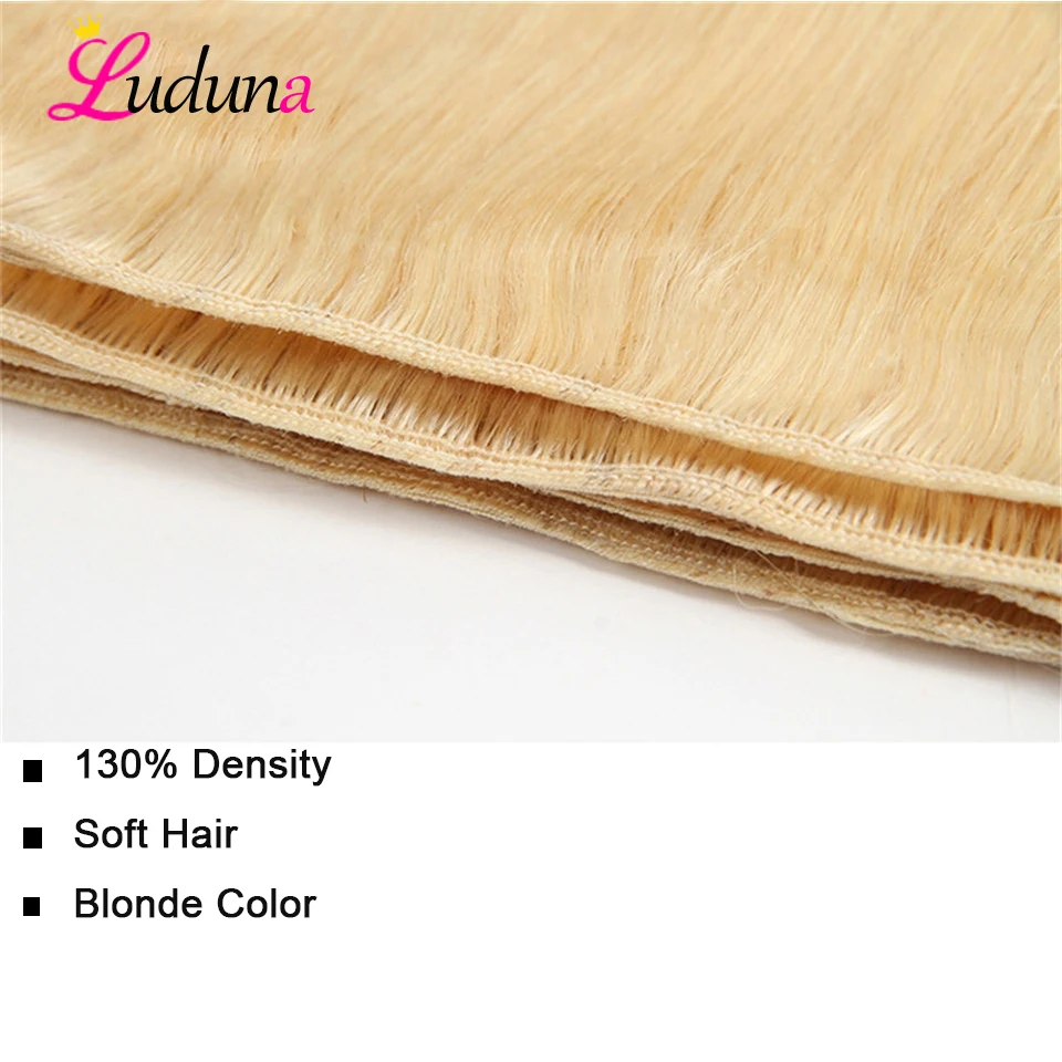 Luduna 613 Blonde Hair 3 Bundles With Frontal Brazilian Straight Human Hair Bundles With Closure 13*4 Remy Hair Extensions Luduna 613 Blonde Hair 3 Bundles With Frontal Brazilian Straight Human Hair Bundles With Closure 13*4 Remy Hair Extensions