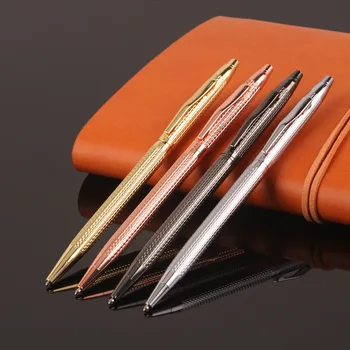

1pc creative metal brushed ballpoint pen Wavy metal small high ball ball pen gel pens office & school supplies