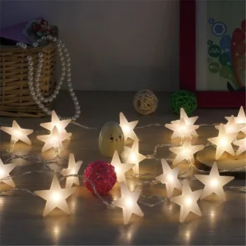 

New 5M 50 LED Battery Operated Five-pointed Star fairy string Lights for Christmas Holiday Outdoor Indoor Xmas Party use