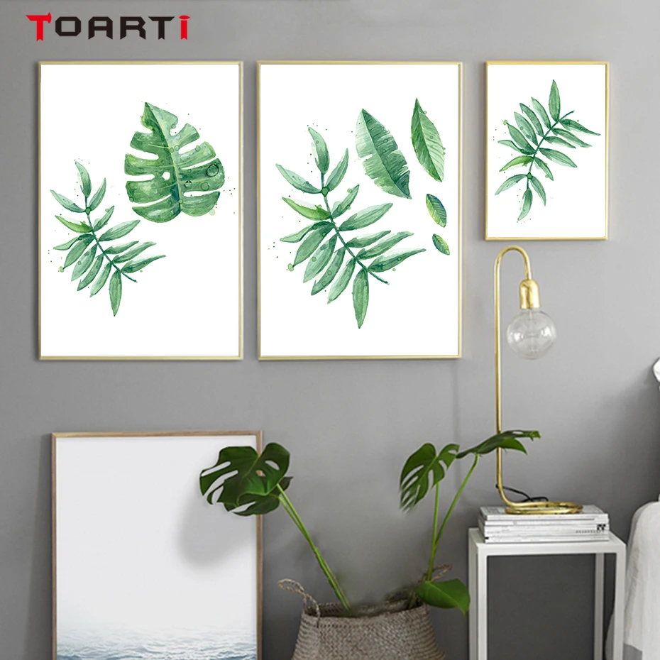 Nordic Green Plant Tropical Leaves Painting Canvas Wall Prints Wall Art Prints Pictures For Living Room 1 Nordic Green Plant Tropical Leaves Painting Canvas Wall Prints Wall Art Prints Pictures For Living Room 2