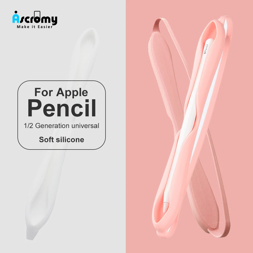 

Ascromy Soft Silicone Cover For Apple Pencil 1st 2nd Generation Non-Slip Drop Proof Protection Cover For iPad Pencil Accessory