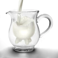Творческий молоко корова с двойными стенками боросиликатного Чай Стекло чашка с ручкой Стекло Кофе молоко Чай чашки пивная кружка 250 мл drinkware подарки