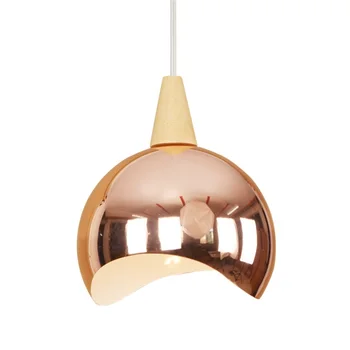 

Nordic Loft Style Rose Gold Iron Droplight Modern LED Pendant Light Fixtures Simple Single Head Wood Hanging Lamp Home Lighting