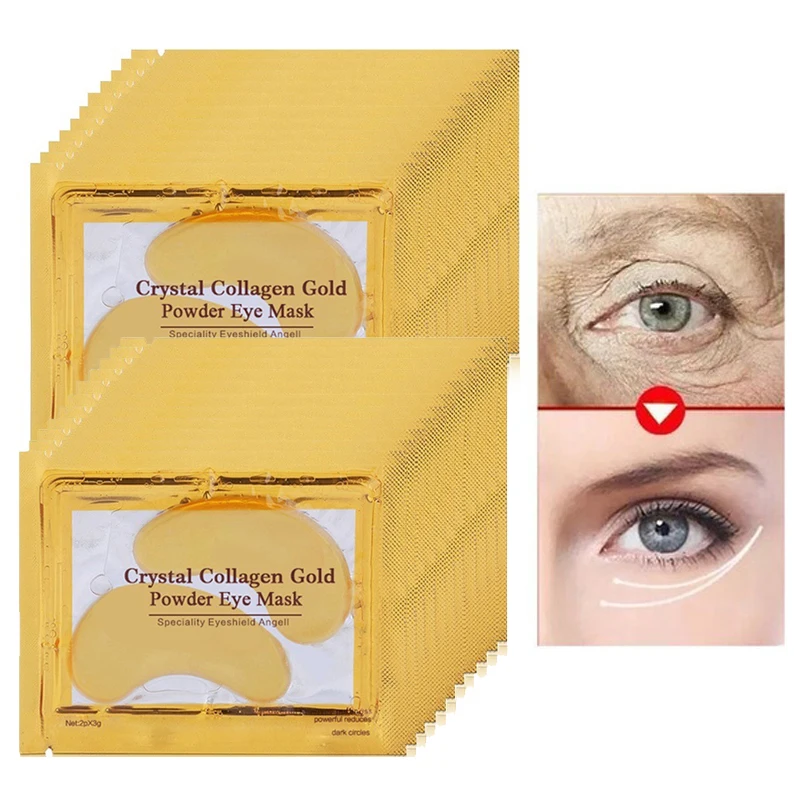 24K Gold Masks Crystal Collagen Eye Mask Anti-Aging Dark Circles Gel Beauty Pads Patches for Eye Skin Care Korean Cosmetics