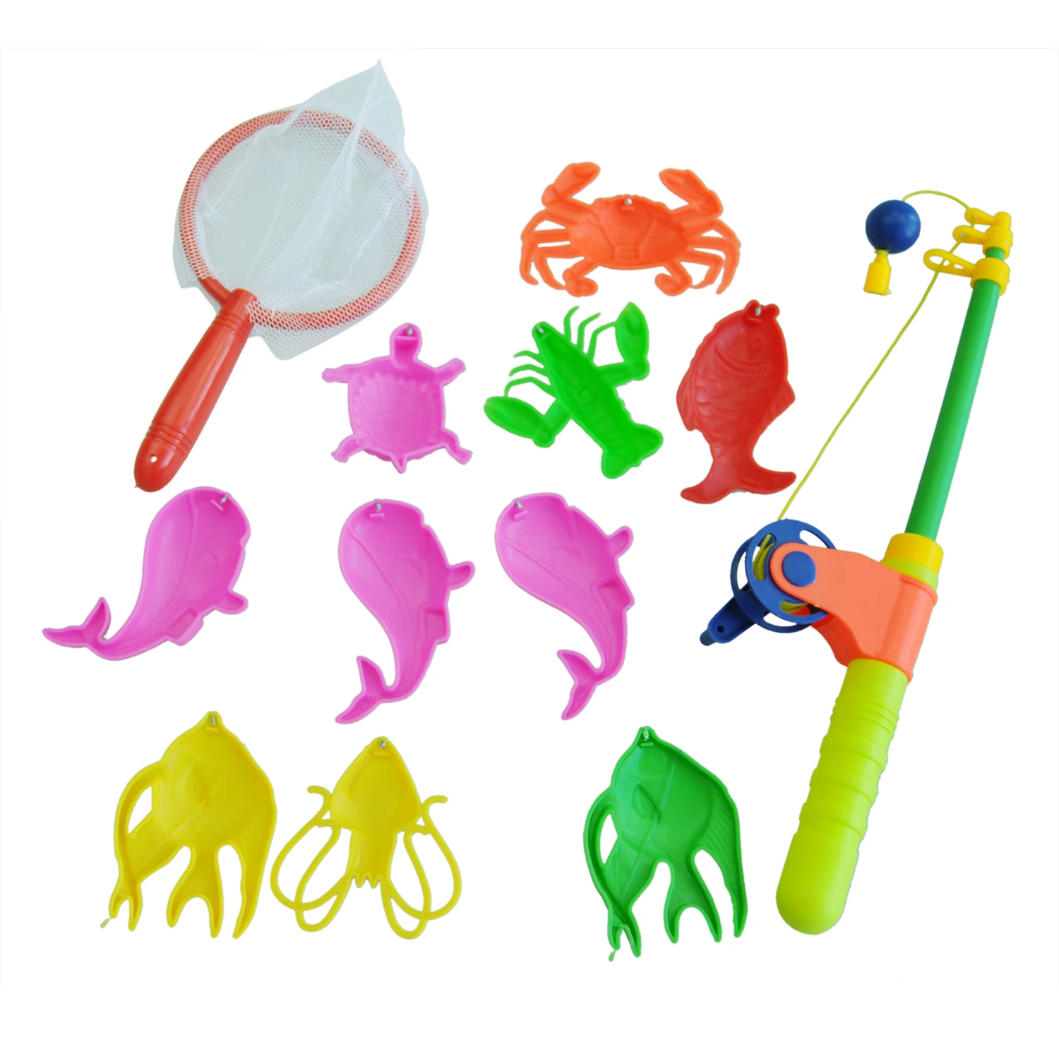 

New Magnetic Fishing Toy Rod Model Net 10 Fish Kid Children Baby Bath Time Fun Game