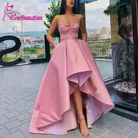 Asymmetrical Evening Dresses Satin Robe De Soiree 2019 Sweetheart Evening Party Dresses Formal Dress