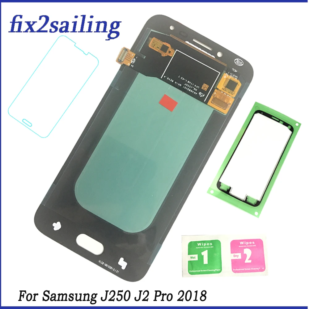 

100% Tested Super AMOLED For Samsung Galaxy J2 Pro 2018 J250 LCD Display Working Touch Screen Assembly Panel