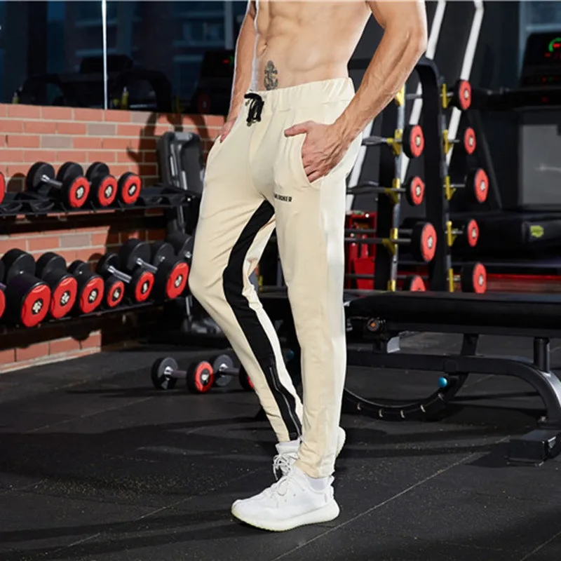 Новые спортивные мужские штаны для бега, хлопковые мужские брюки для фитнеса бодибилдинга, спортивные брюки для мужчин