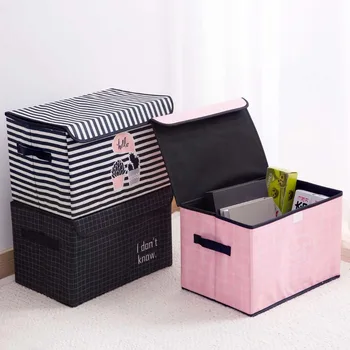 

OTHERHOUSE Foldable Storage Box Case With Cap Clothes Socks Toy Snacks Sundries Oraganier Bin Book Underware Container Basket