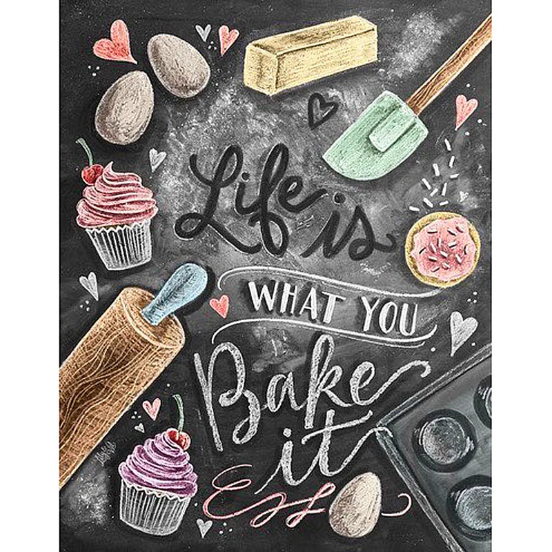 

100% 5D Diy Daimond painting kitchen kits 3D Diamond painting full Mosaic pictures of Rhinestones Diamant Embroidery cakes gift