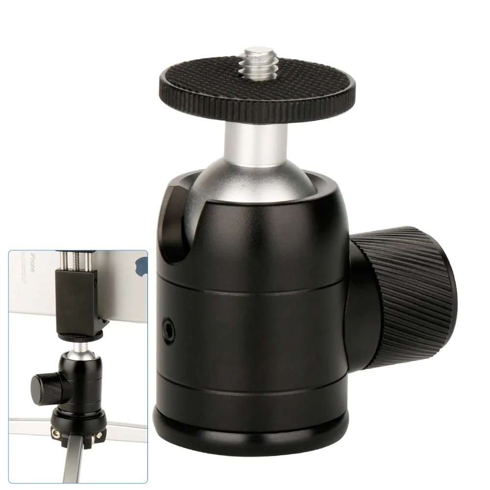 

Mini Metal Ballhead Tripod Ball Head Camera Holder Stand with Cold Shoe Adapter for Tripod/LED Monitor Stand DSLR Accessories