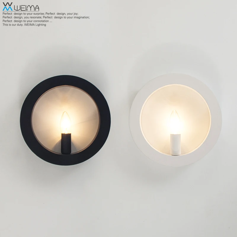 

round wall modern minimalist Scandinavian art lighting corridor bedroom living room study lamp