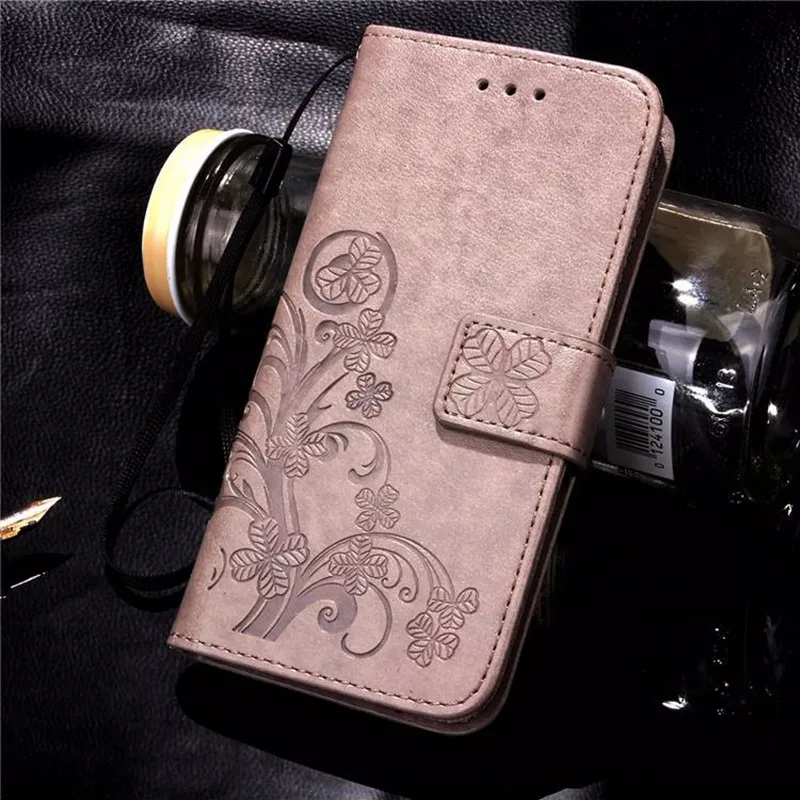

Four Leaf Clover Case for Huawei P10 Lite PU Leather With Flip Wallet Case for P8 P9 Lite 2017 Mini For Huawei Mate 10 Lite Case