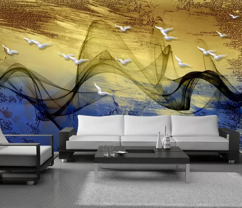wallpaper for walls 3 d for living room abstract artistic conception abstract lines birds golden mural background wall wallpaper for walls 3 d for living room abstract artistic conception abstract lines birds golden mural background wall