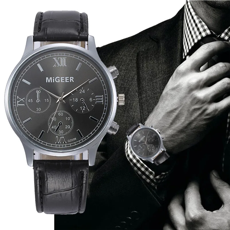 

Fashion Retro Design Leather Band Alloy Quartz Wrist Watch Business Watches Men Brand Luxury Sport Digital Relogio Masculino 28