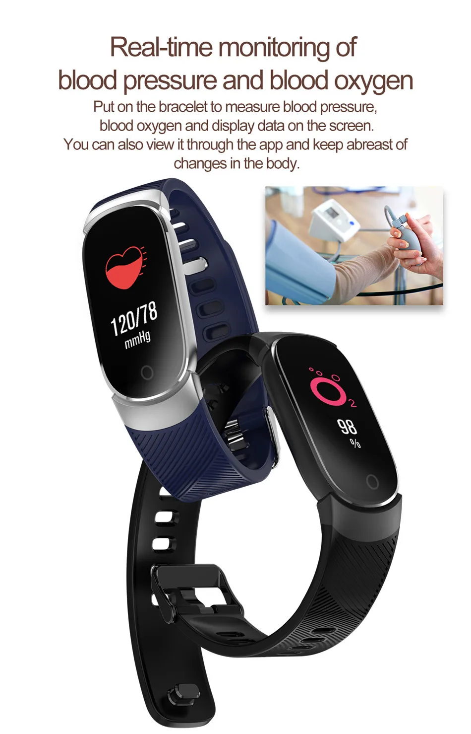 LIGE пара Смарт-часы IP67 Водонепроницаемый фитнес-трекер пульсометр Монитор артериального давления Здоровье Спорт Смарт-браслет