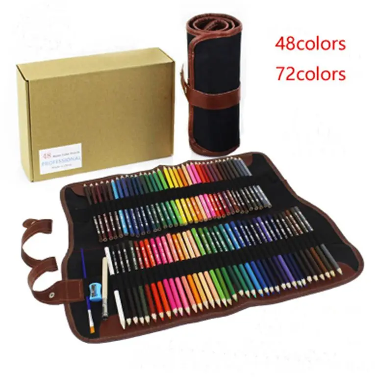 

Pencil+Pencil Case Safe Non-toxic Water Soluble Pencils Set Art Painting Graffiti Kid Stationery 48/72 colours available S19103