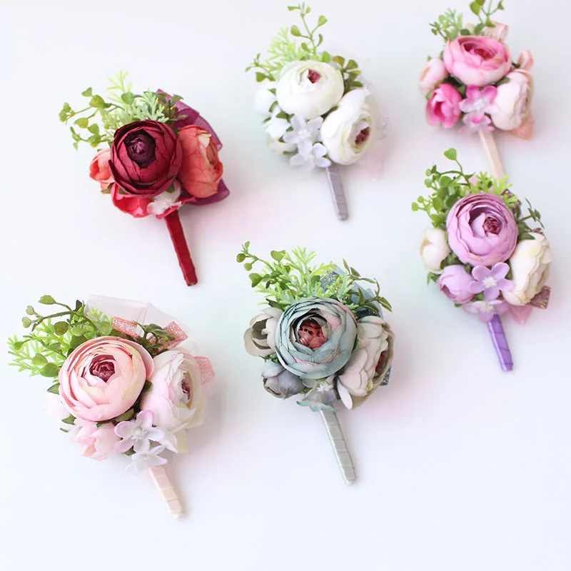 Wedding Corsages and Boutonnieres men groom artificial flowers  (11)