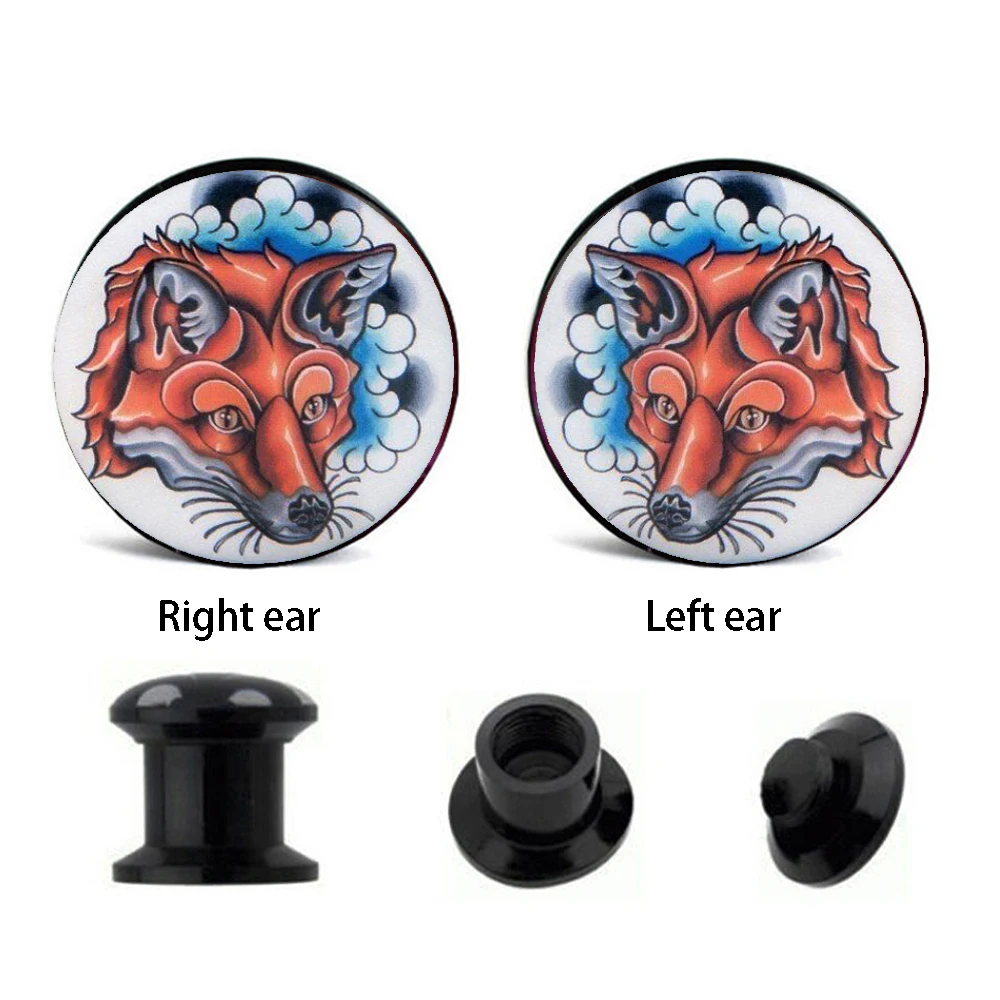

JUNLOWPY Acrylic Logo Ear Gauges Plugs Internally Thread Flesh Tunnels Screw Earring Expander Stretcher Piercing Jewelry 4-16mm
