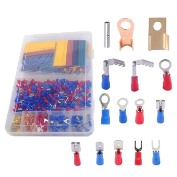 

CITALL 678pcs Car Electrical Insulated Terminals Set 350pcs Cold Crimp Butt Connectors + 328pcs Heat Shrink Tube Sleeves