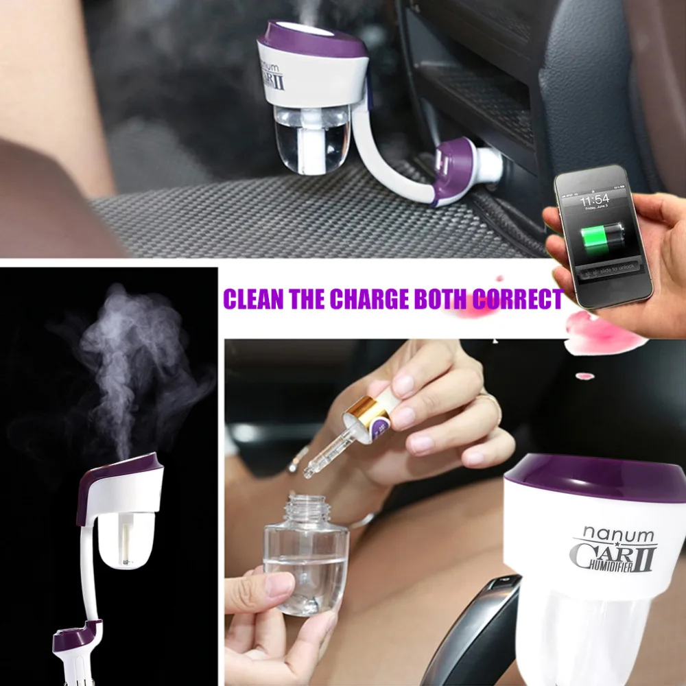 

Car Humidifier Air Diffuser Purifier II Generation Aromatherapy Maker Essential Oil Ultrasonic Aroma air Purifier II Generation