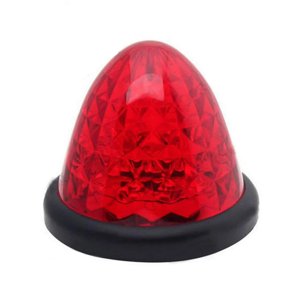 

2X 3" 16-LED Truck Side Marker Lights Red and Amber Beehive Dome Clearance Cab Roof 24V 12V