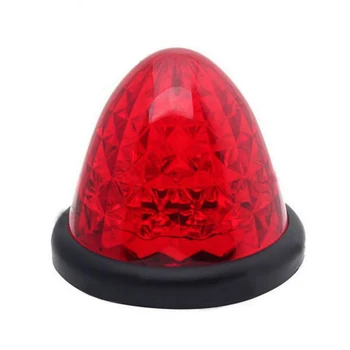

2X 3" 16-LED Truck Side Marker Lights Red and Amber Beehive Dome Clearance Cab Roof 24V 12V