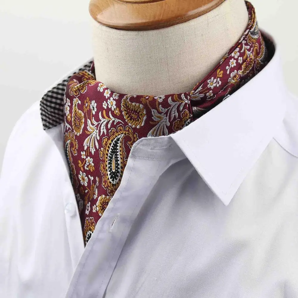 Мужской винтажный галстук, формальный галстук Ascot, резинка для волос, британский узор в горошек, джентльмен, полиэстер, шелковый галстук для шеи, роскошный - Цвет: 11