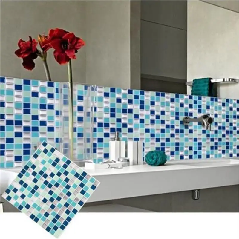 Самоклеющиеся мозаичные плитки настенные наклейки DIY Кухня Ванная комната Домашний Декор винил