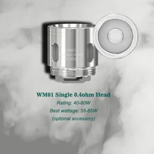 50 шт./лот Wismec WM01 один 0.4ohm/WM02 двойной 0.15ohm/WM03 тройной 0.2ohm катушка головка для GNOME распылитель танк Reuleaux RX GEN3 комплект
