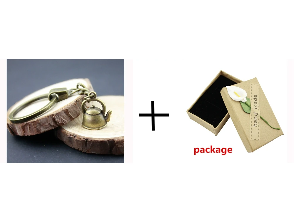Home Decor Изделия из металла вечерние сувениры 3d чайник Подвески DIY автомобилей Key кольцо держатель сувенир дополнительно посылка коробка