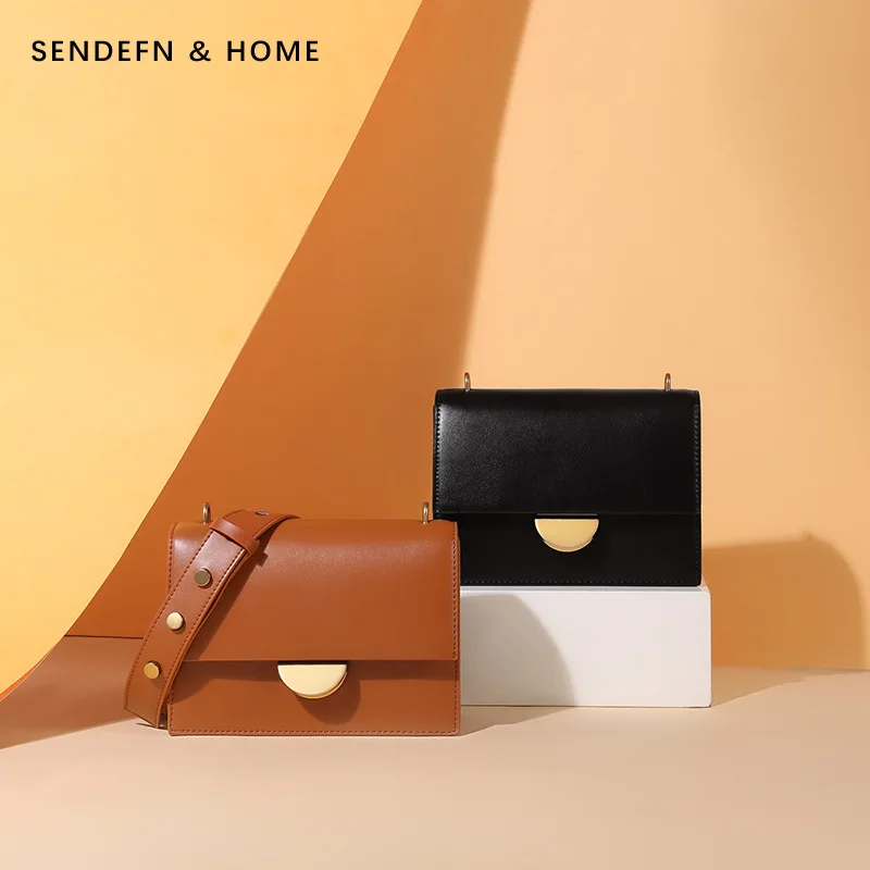

SENDEFN Woman Handbags Genuine Leather Composite Bag Soft Cowhide Skin Female Shoulder Crossbody High Quality Natural Messenger