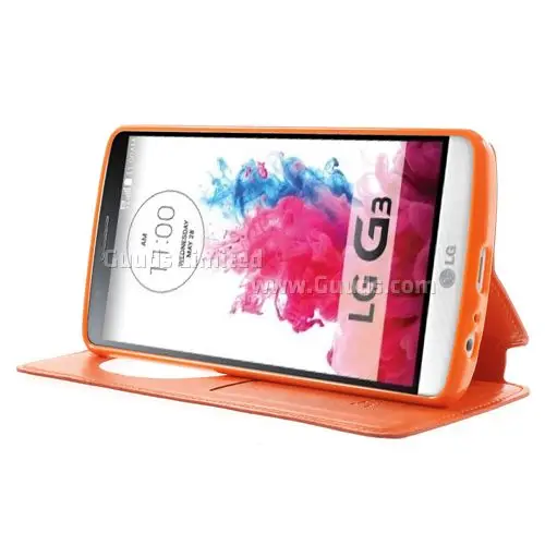 Roar Korea Noble Quick Circle Leather Flip Cover for LG G3 D850 D855 LS990 - Orange