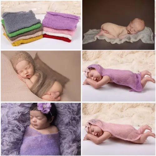 

Baby Photography Props Blanket Wraps Stretch Knit Newborn Photo Wraps 40X60cm