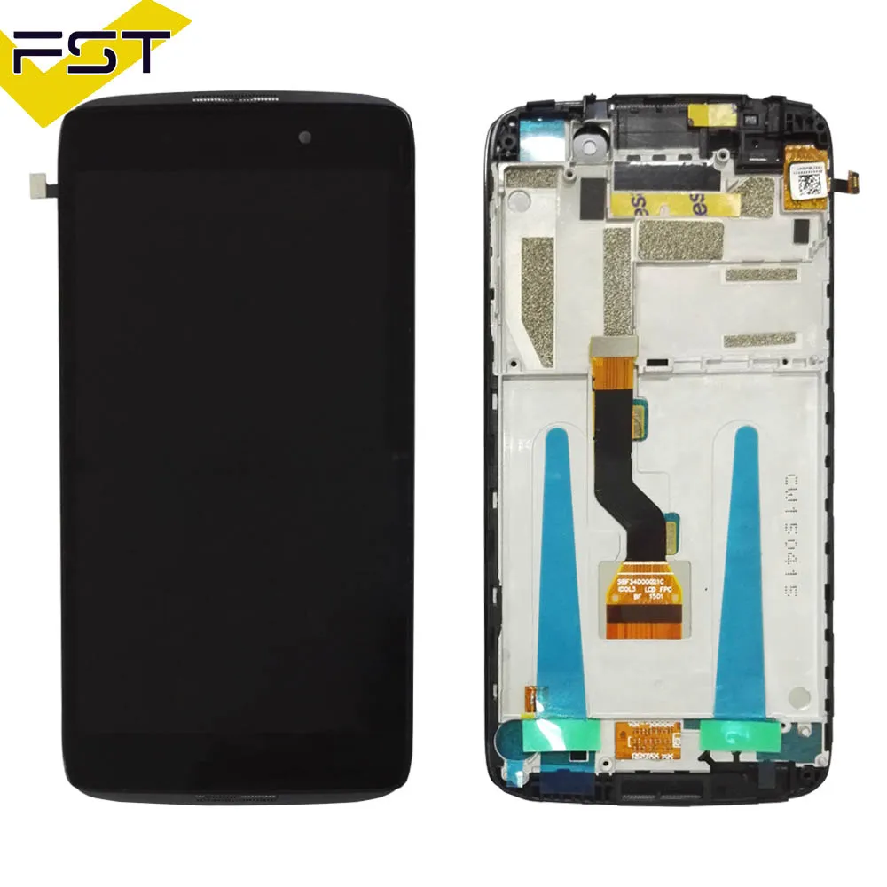 Черный для Alcatel One Touch Idol 3 OT6039 6039 6039A 6039K 6039Y ЖК-дисплей кодирующий преобразователь сенсорного экрана в сборе с рамкой