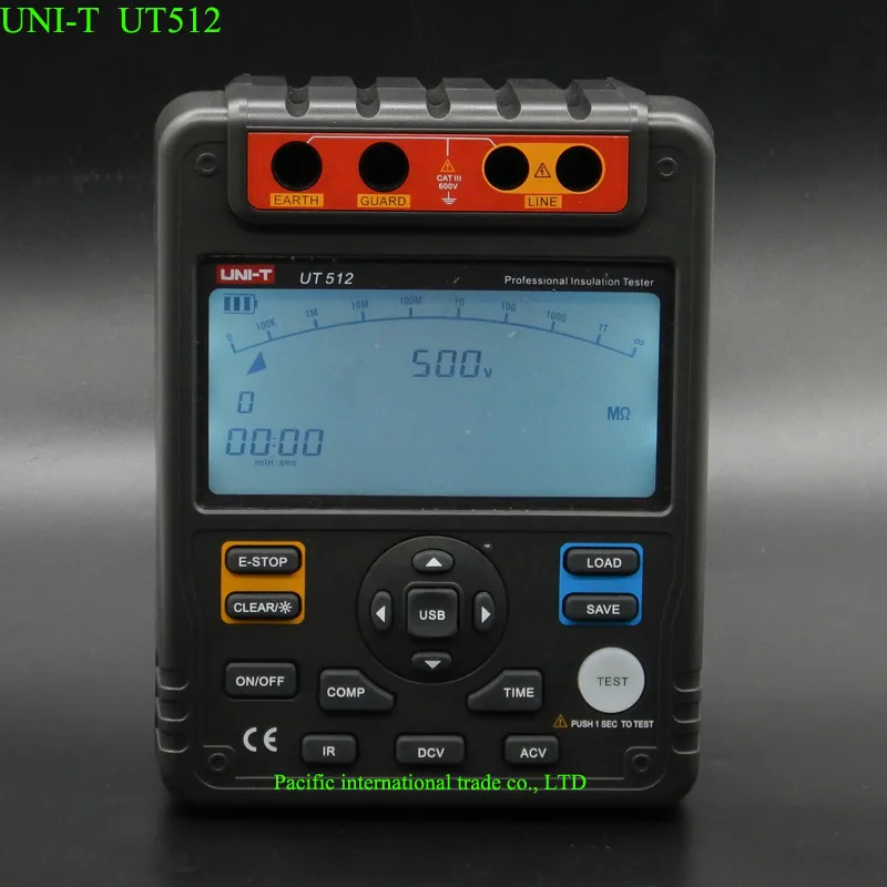 

UNI-T UT512 Digital Insulation Resistance Tester Meter Megohmmeter Low Ohm Ohmmeter Voltmeter Auto Range 2500v Usb Interface ohm