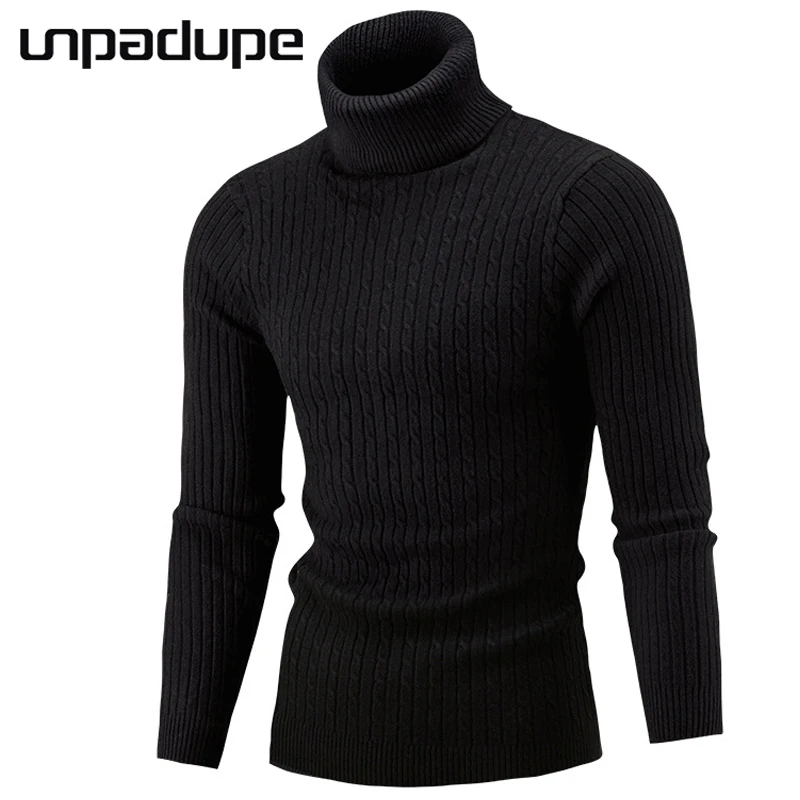 Sweater Men 2018 Brand Pullovers Casual Sweater Male High Collar Solid Simple Slim Fit Knitting Mens Sweaters Man Pullover Men S