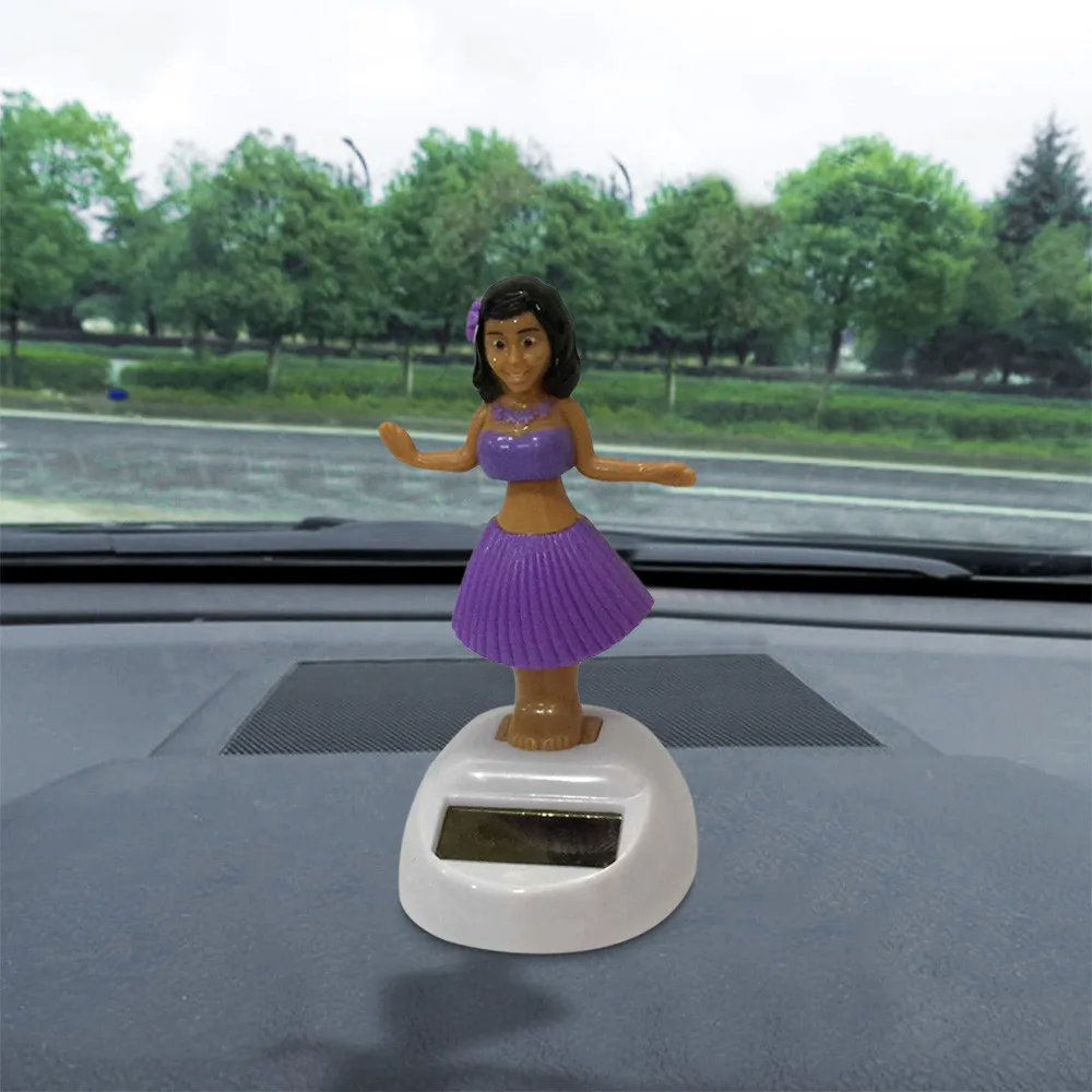 Игрушка на солнечной батарее, танцующая Гавайская девочка, качающаяся голова, авто интерьер, декомпрессия приборной панели, украшение автомобиля, аксессуары для автомобиля 4