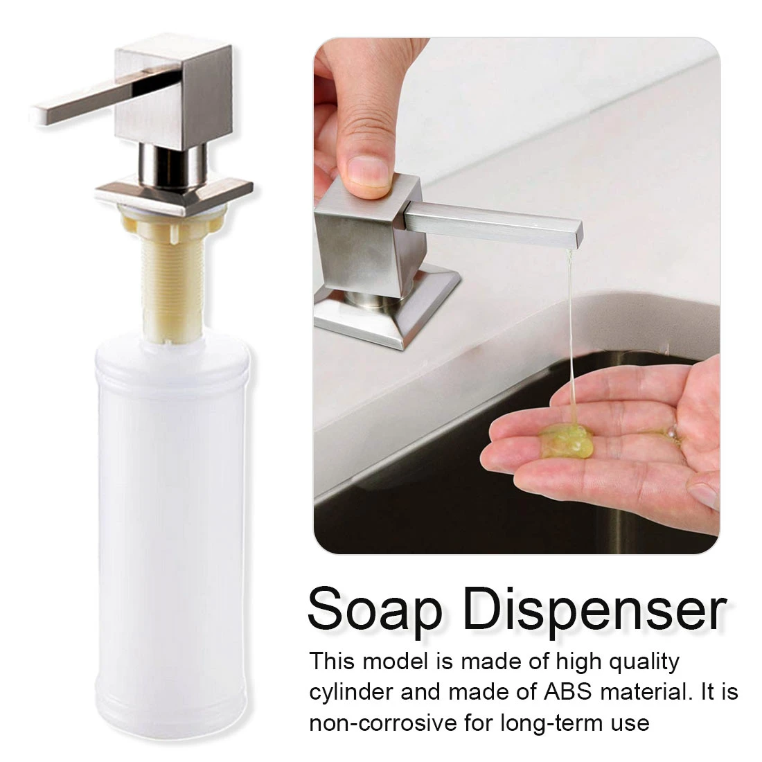 300ml Kitchen Soap Dispensers Built In Square Soap Dispenser Pump Stainless Steel Liquid Soap Dispenser Deck Mounted Liquid Soap Dispensers Aliexpress