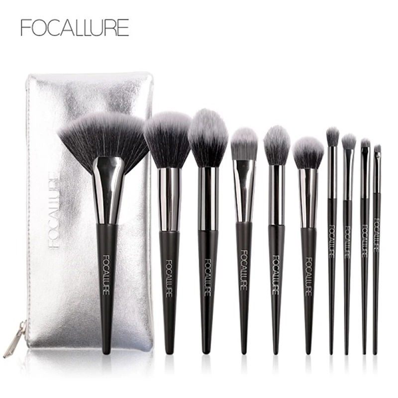 FOCALLURE 10Pcs/Set Professional Makeup Brushes Kit with Eyeshadow Foundation Brush Tools Cosmetic Make up Brush Tools