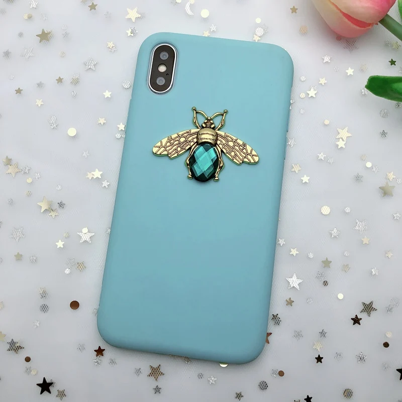 Candy Bee Мягкий матовый ТПУ чехол для samsung Galaxy S10 lite S9 S8 A7 A10 A20 A30 A40 A50 A60 A70 J4 J6 A6 A8 плюс M10 M20 M30 - Цвет: Mint Green Bee