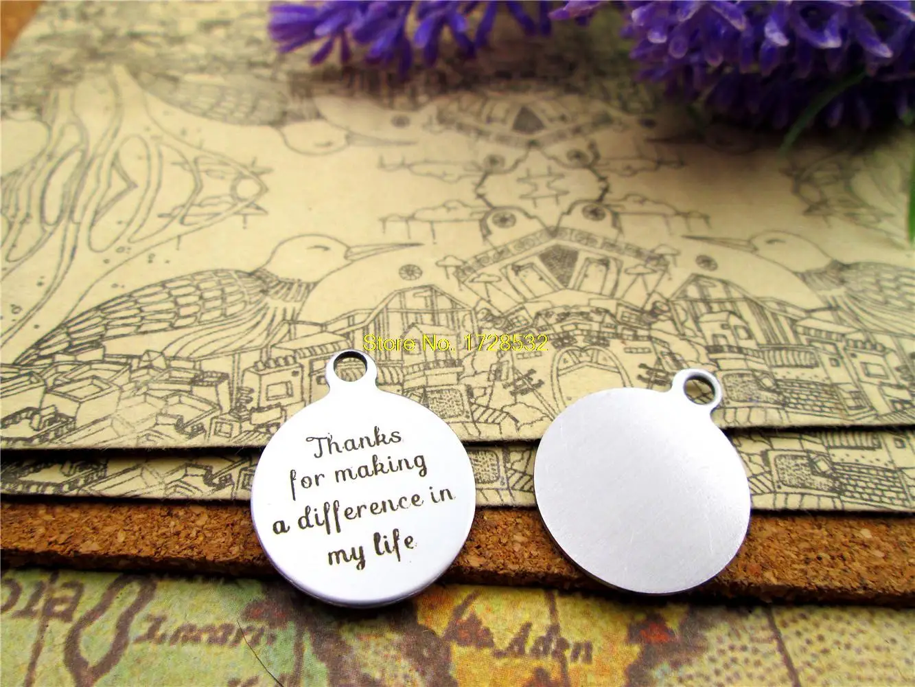 10pcsstainlesssteelCharmsthanksformakingadifferenceinmylife