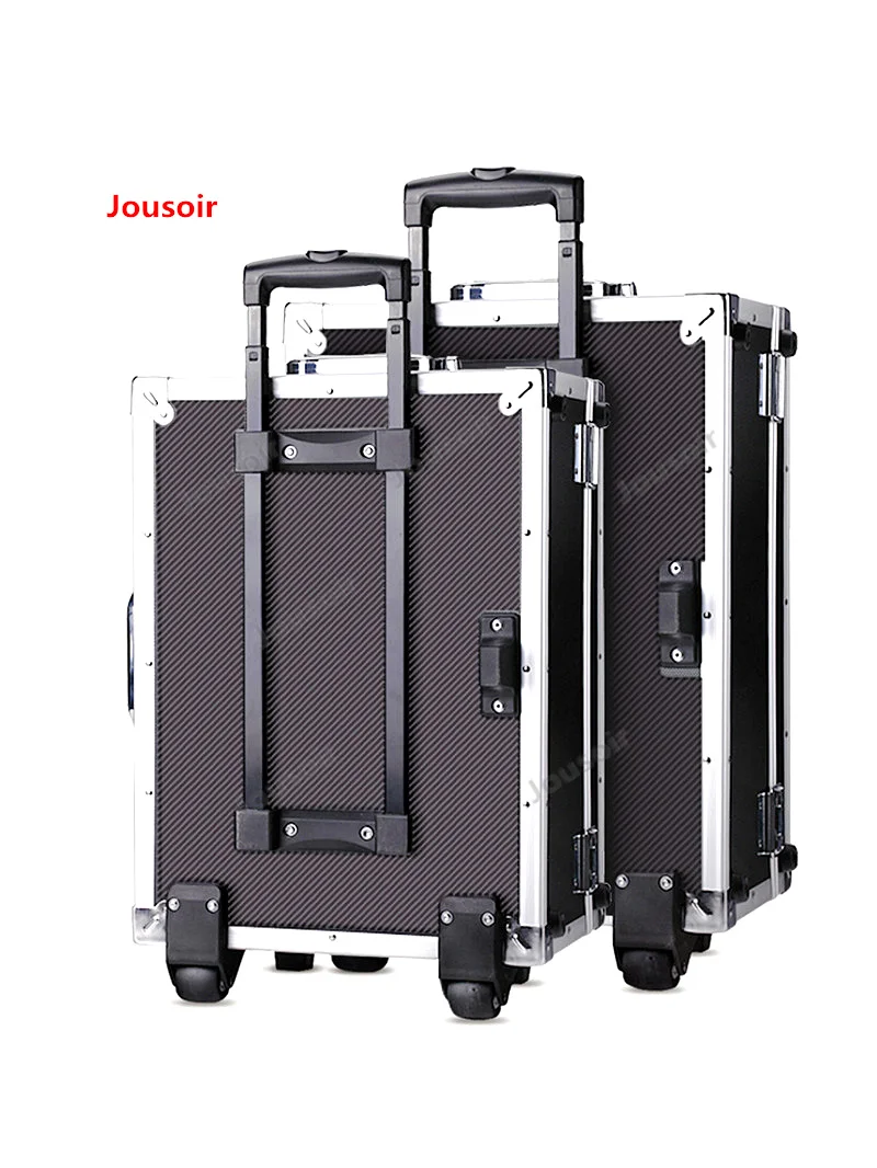 Aluminum frame digital cameras rolling suitcase photographic equipment