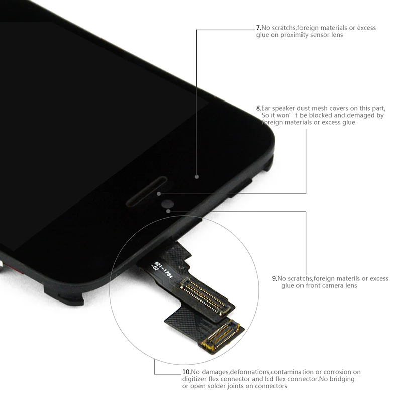 10 шт./лот AAA Качество без битых пикселей ЖК дигитайзер для iPhone 5C ЖК-дисплей с сенсорным экраном Цифровая сборка DHL Быстрая