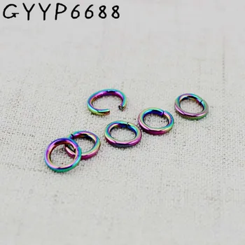 

30-100pieces,High quality rainbow openable small rounden ring for bags purse chain zipper puller bag chain accessories