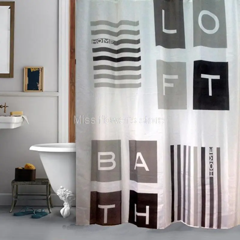 Loft Industrial Style Design Shower Curtain Bathroom Waterproof
